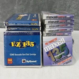 *LOT OF 20* SyQuest & Maxwell EZ135 135MB Removable Hard Disk Cartridge NEW